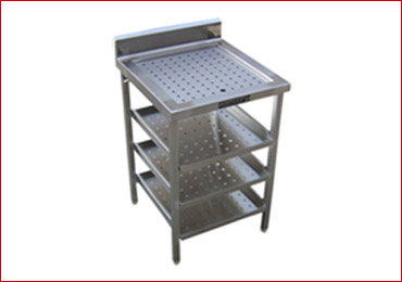 SS Clean Glass Table with Perforated Top