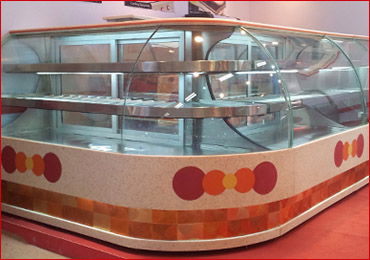 L Shaped Bend Glass Counter