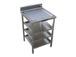 SS Clean Glass Table with Perforated Top