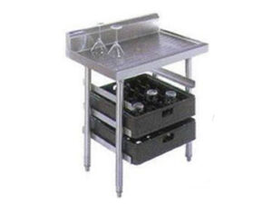 SS Table with Glass Rack